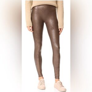 SPANX Faux Brown Leather Leggings size 3X pants plus